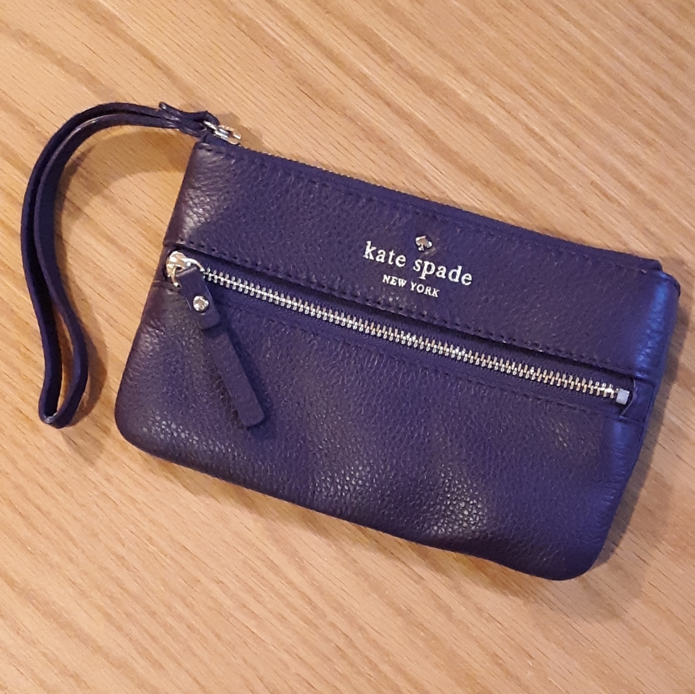 Kate Spade New York Purple Leather Wristlet Pouch